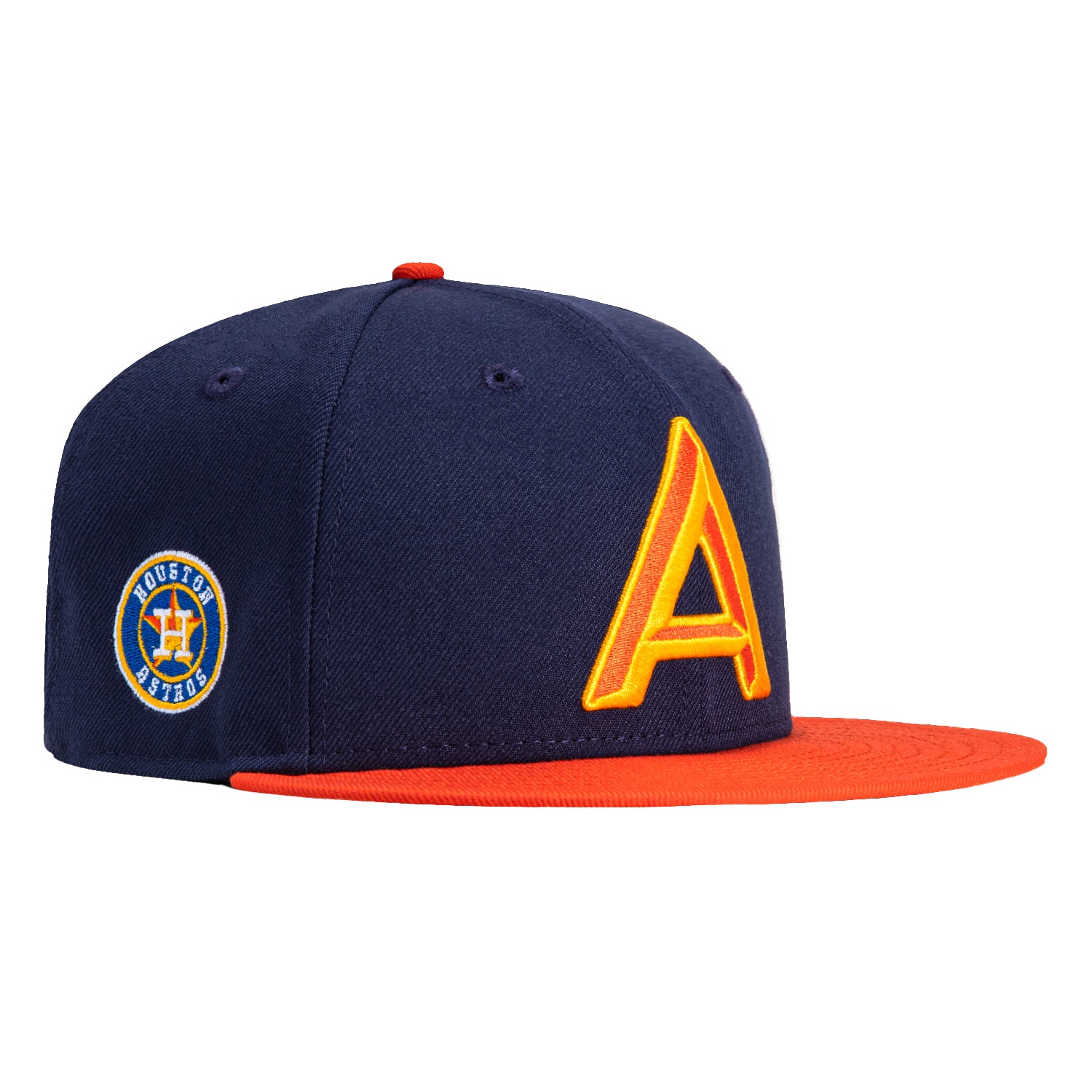 New Era 59Fifty Asheville Blues Negro league Logo Patch A Hat - Light Navy, Orange