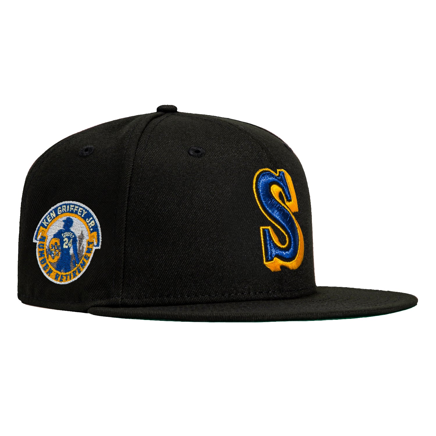 New Era 59Fifty Seattle Mariners Ken Griffey Jr. Patch Hat - Black, Royal, Gold