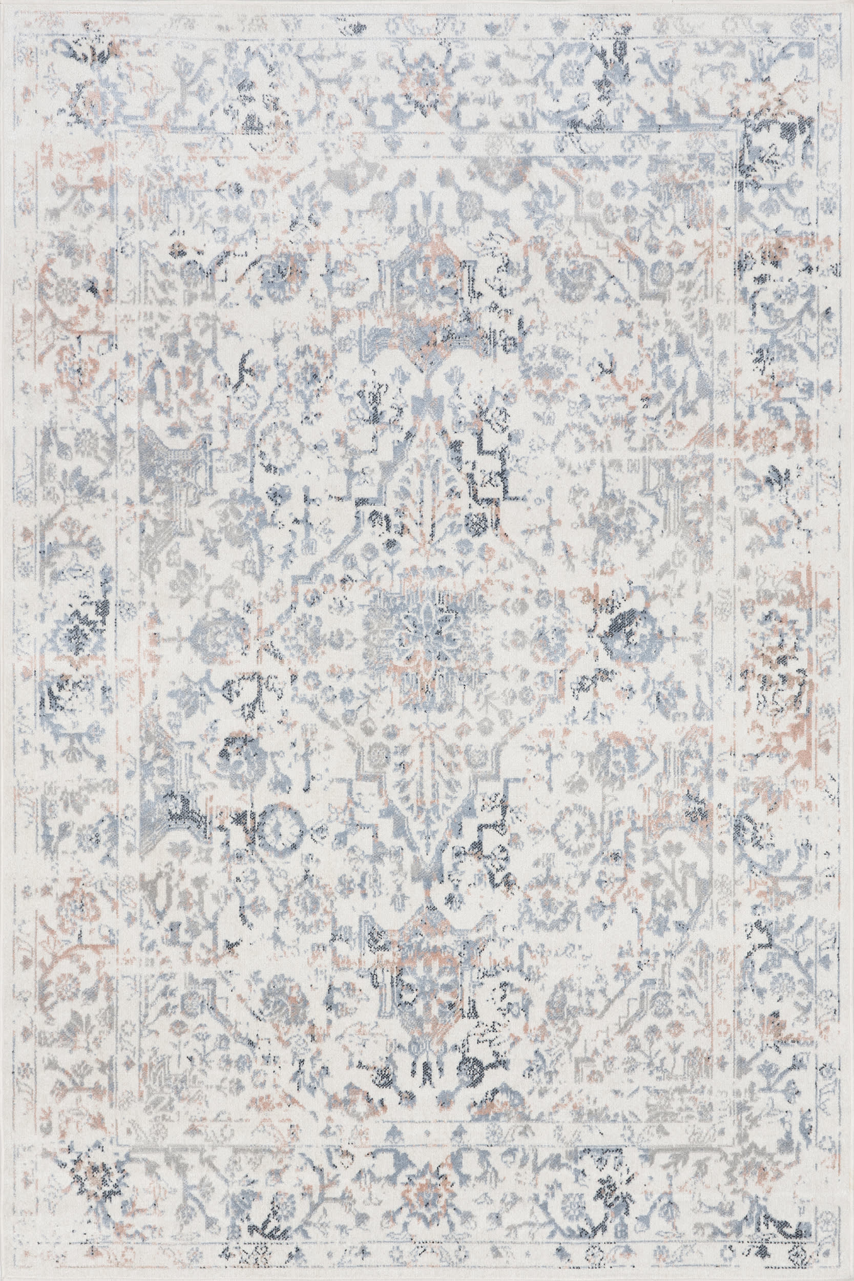 Charlisa Washable Faded Snowflake Rug | Blue