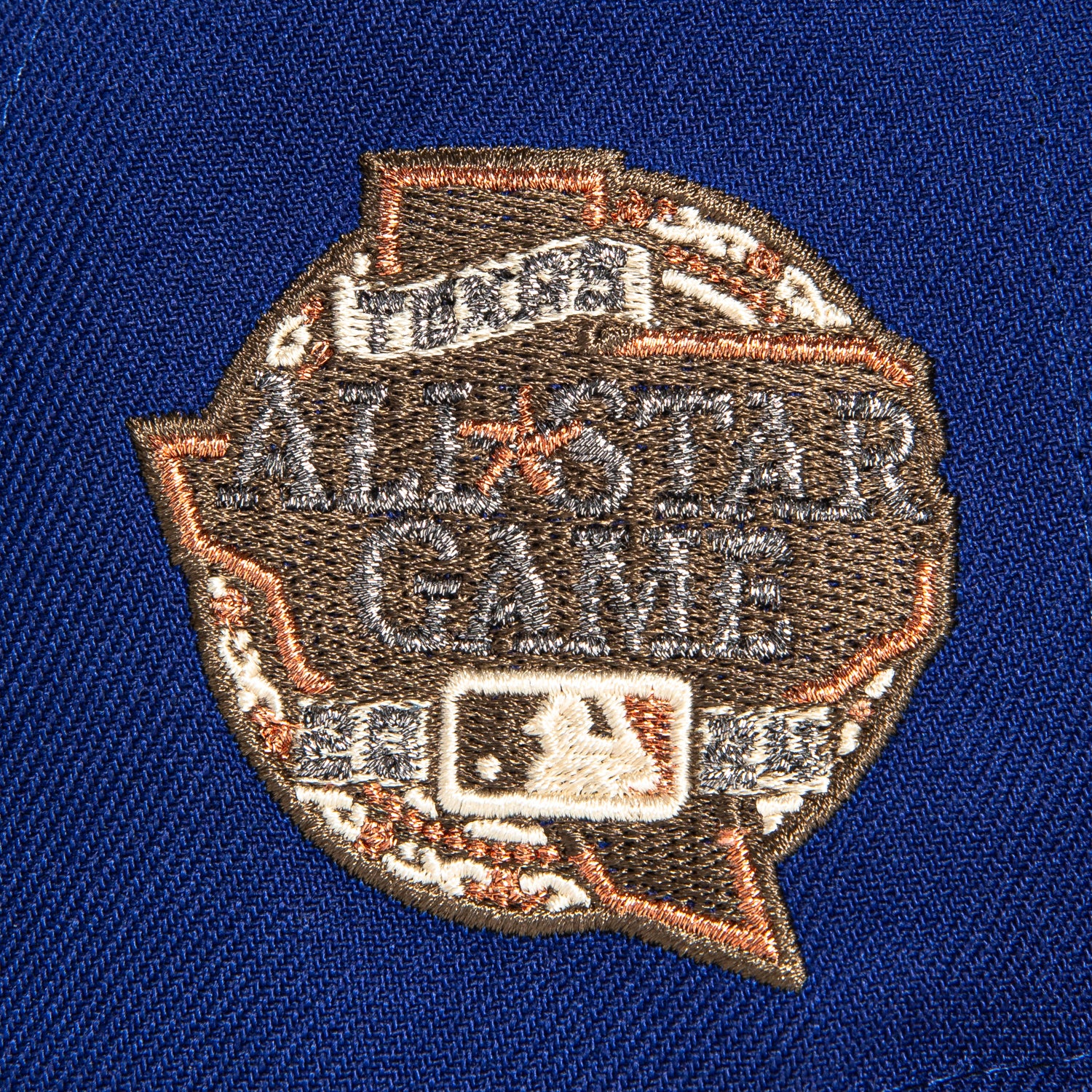 New Era 59Fifty Texas Rangers 2024 All Star Game Patch Peagle Hat - Royal, Burnt Orange, Metallic Copper