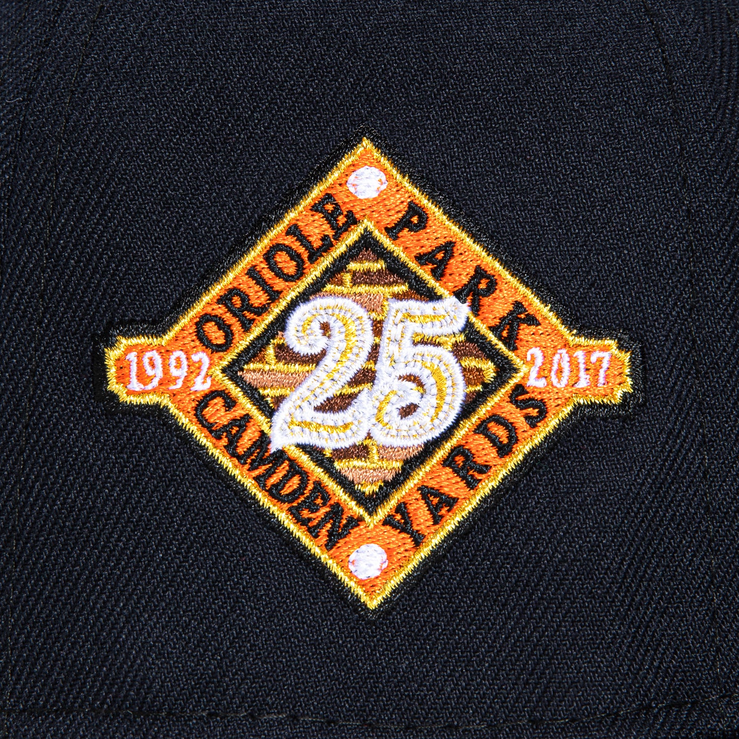 New Era 59Fifty Deep Ocean Gold Baltimore Orioles 25th Anniversary Stadium Patch Alternate Hat - Navy, Gold