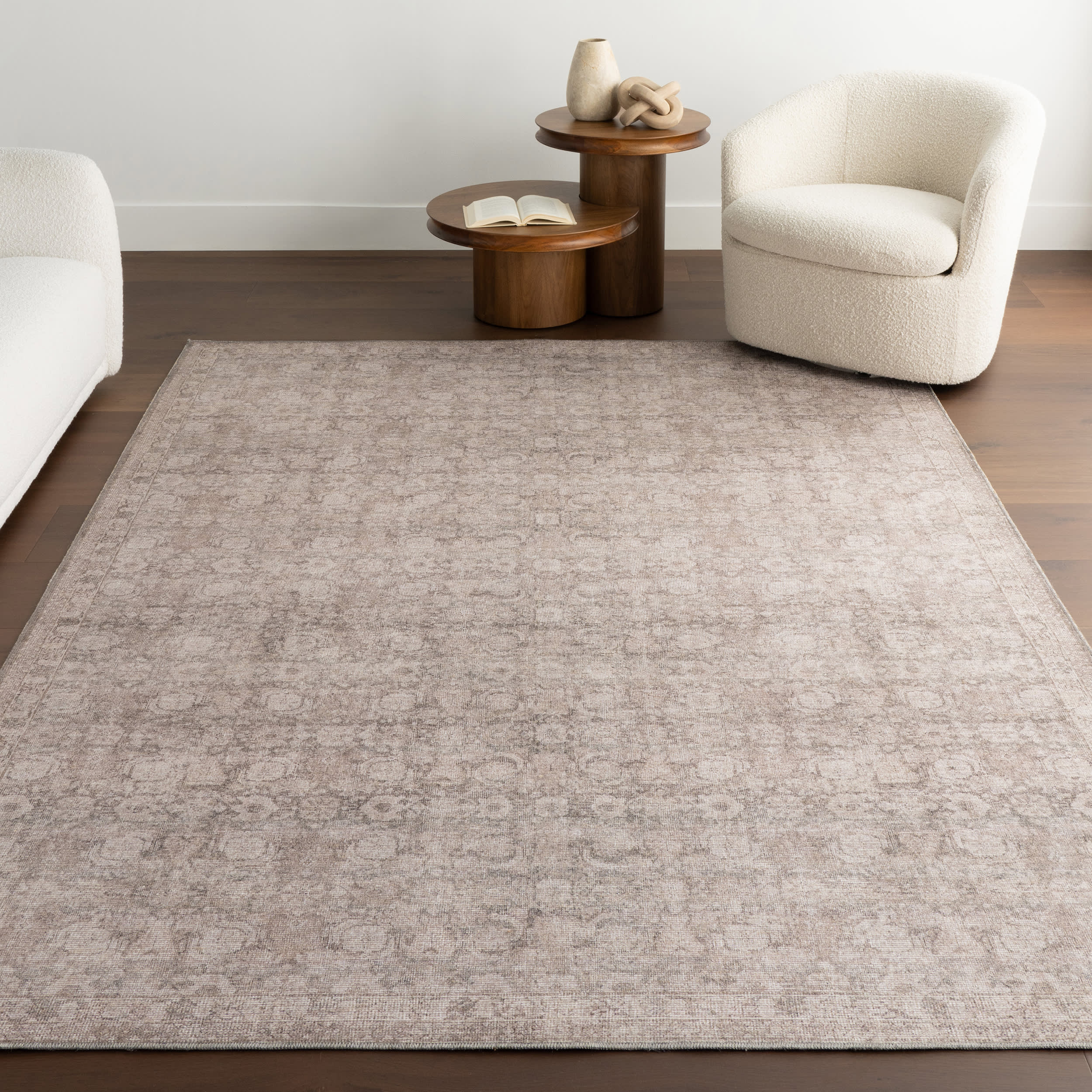 Clinton Antiqued Jute-Blend Rug | Dark Beige