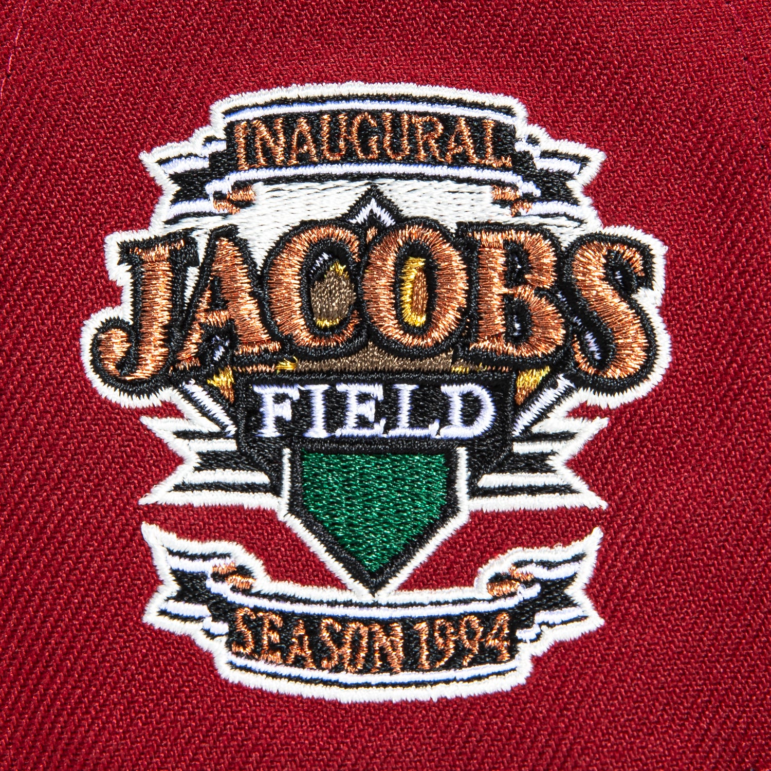 New Era 59Fifty Brick by Brick Cleveland Guardians Jacobs Field Patch I Hat - Cardinal, Green