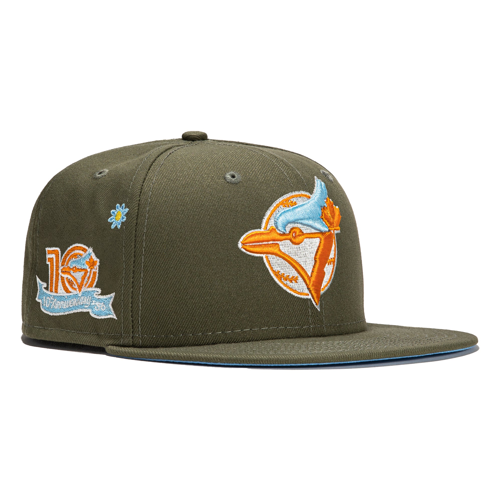 New Era 59Fifty Super Bloom Toronto Blue Jays 10th Anniversary Patch Hat - Olive