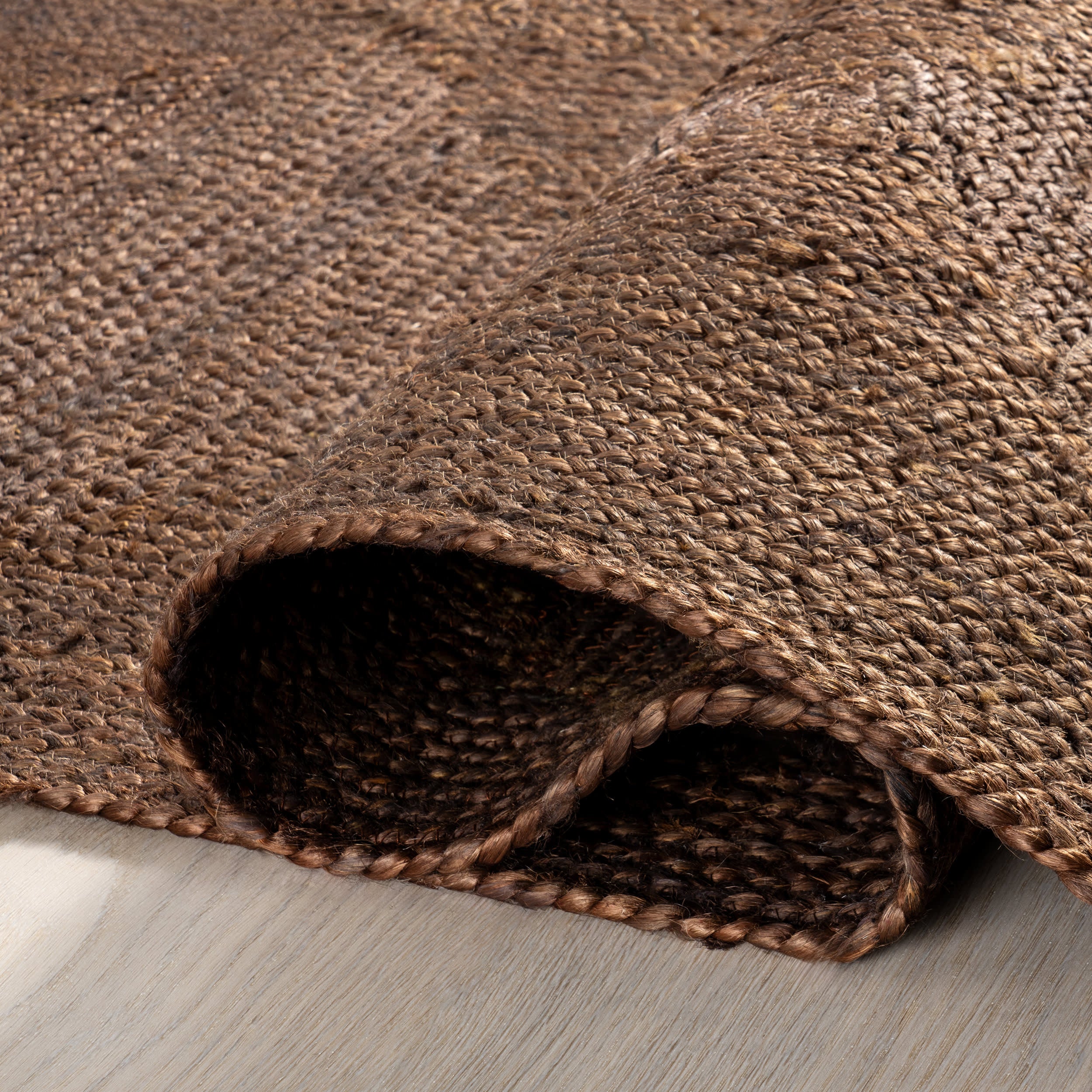 Juniper Jute Tiled Rug | Dark Brown