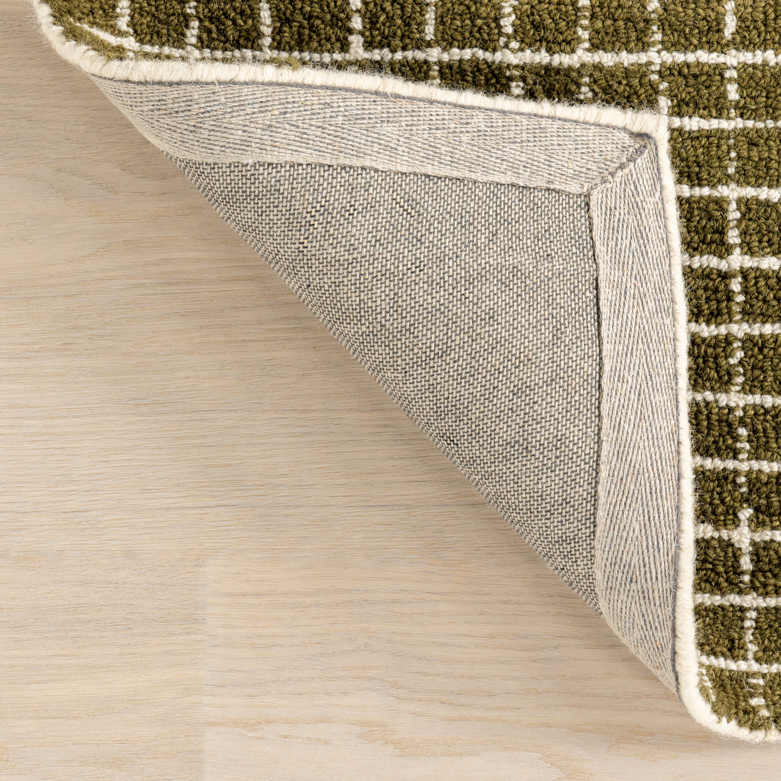 Melrose Checked Rug | Moss