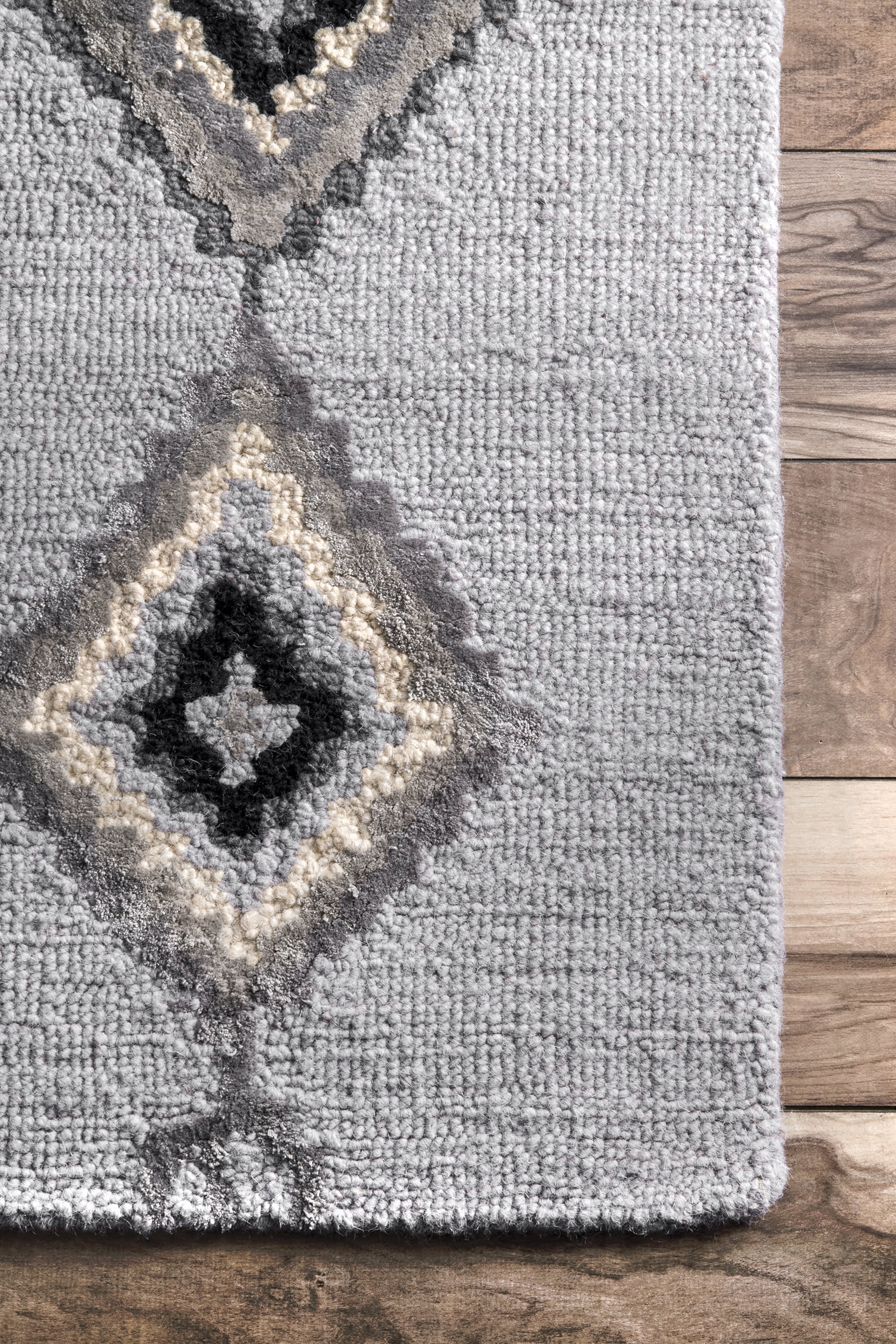 Ezra Moroccan Diamond Rug | Dark Grey