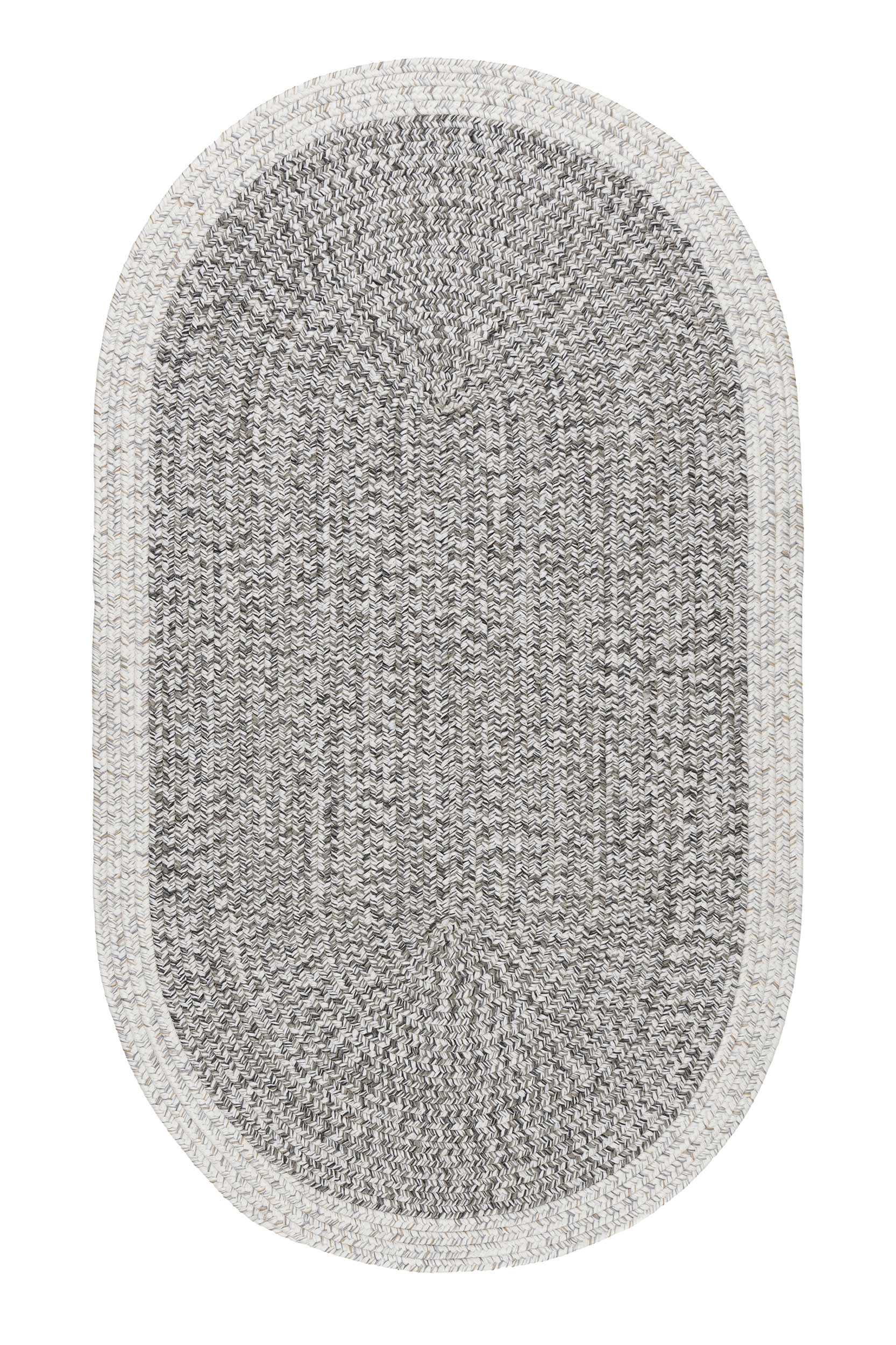 Braided Solid Border Indoor/Outdoor Rug | Grey