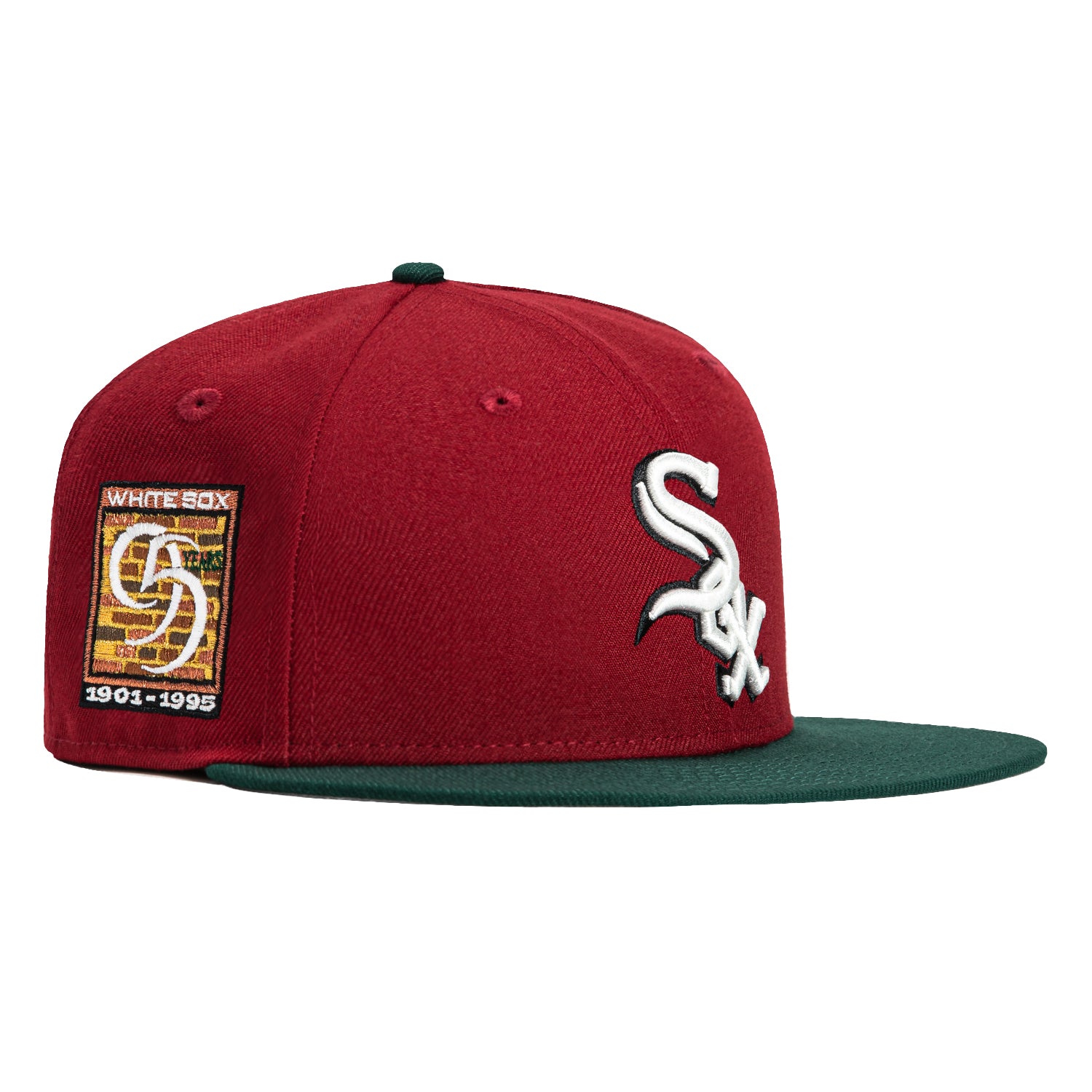 New Era 59Fifty Brick by Brick Chicago White Sox 95th Anniversary Patch Hat - Cardinal, Green