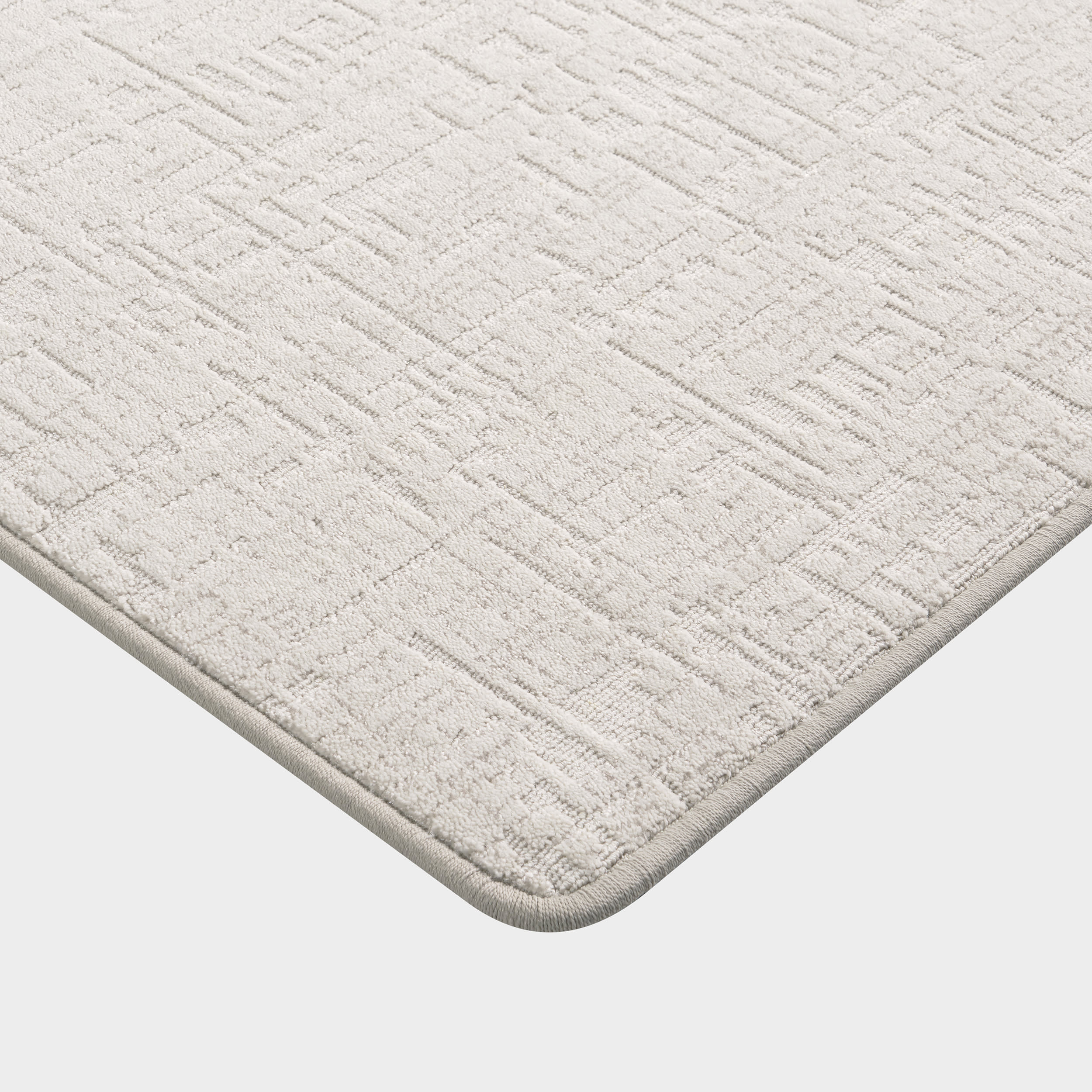 Phoebe Distressed Crosshatch Custom Rug | Neutral