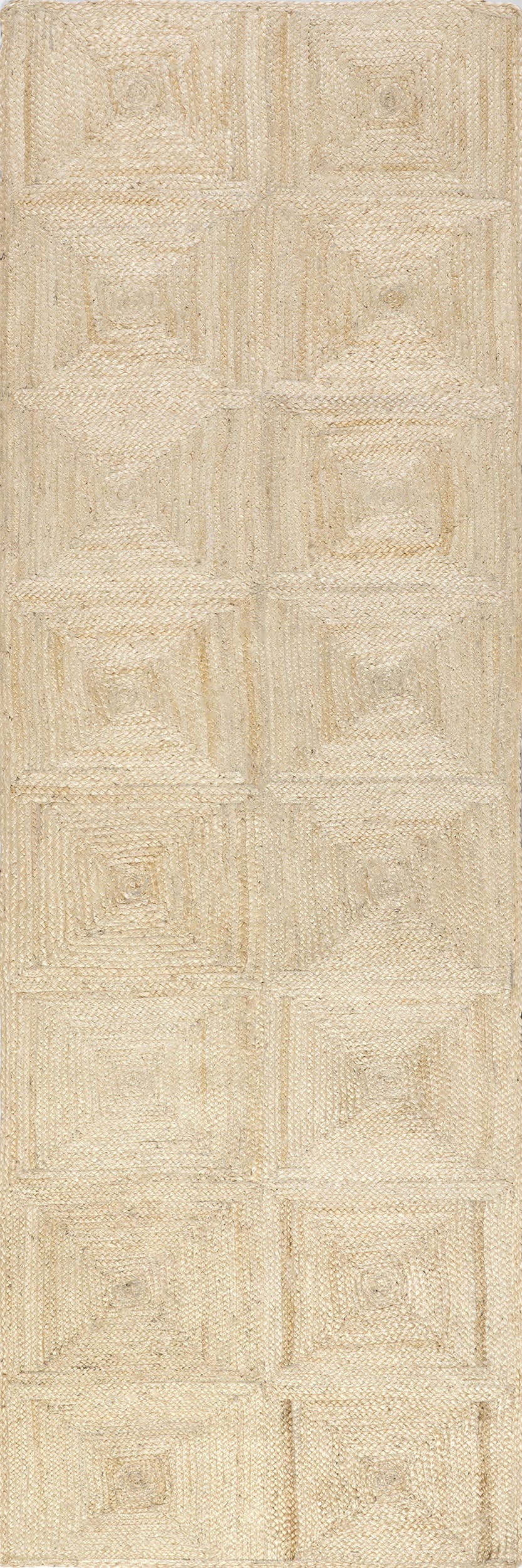 Juniper Jute Tiled Rug | Ivory