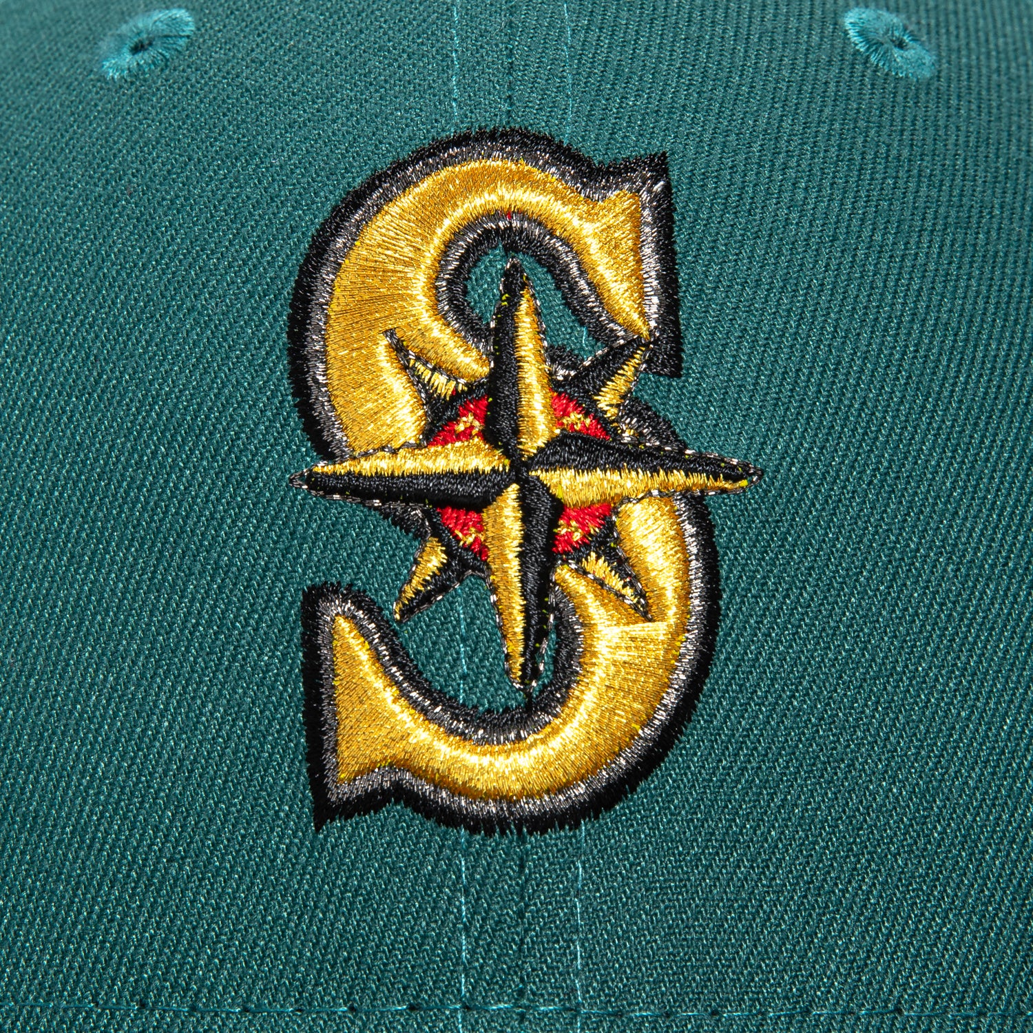 New Era 59Fifty Seattle Mariners 30th Anniversary Patch Hat - Green, Black, Metallic Gold, Red