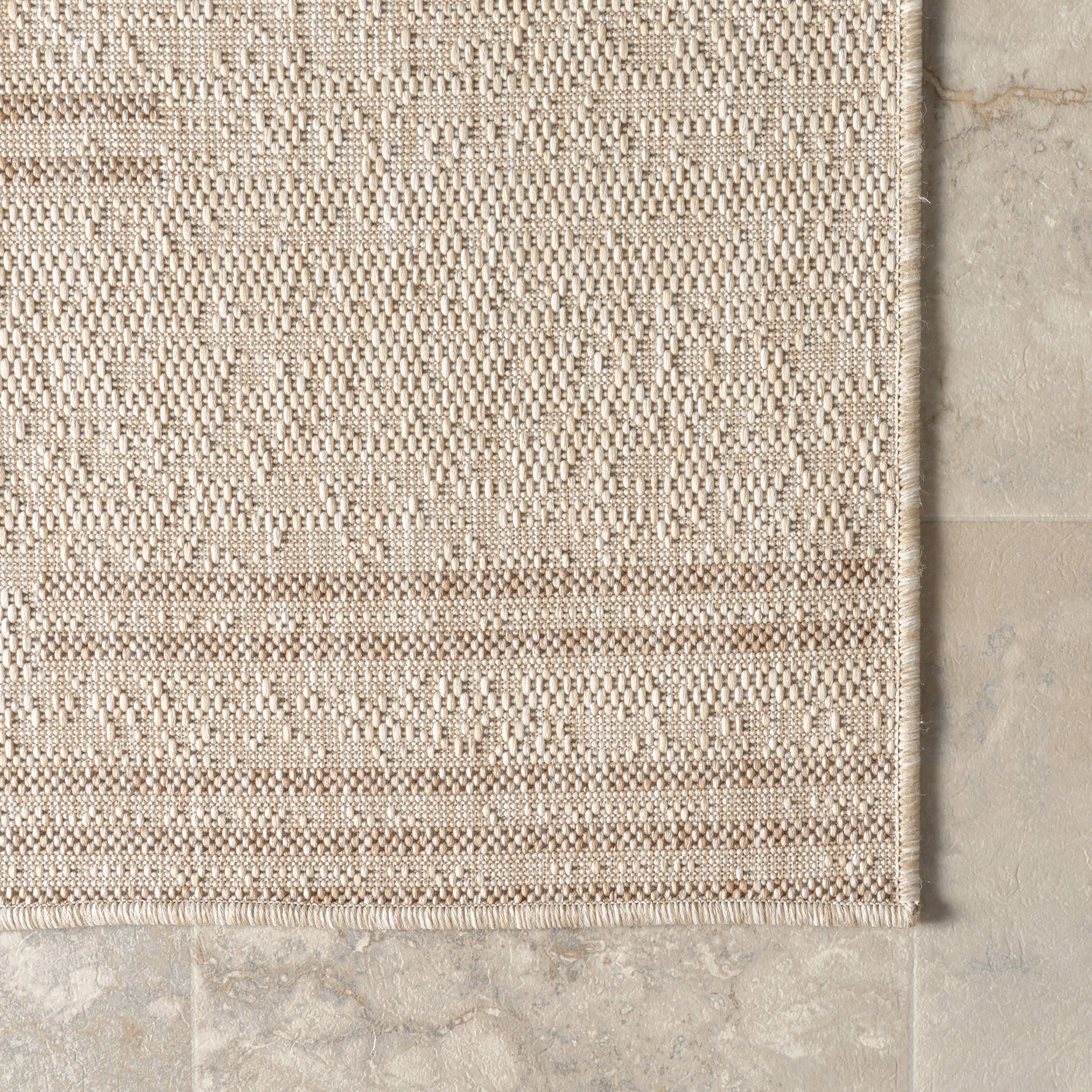 Anaya Perpendicular Lines Indoor/Outdoor Rug | Light Beige