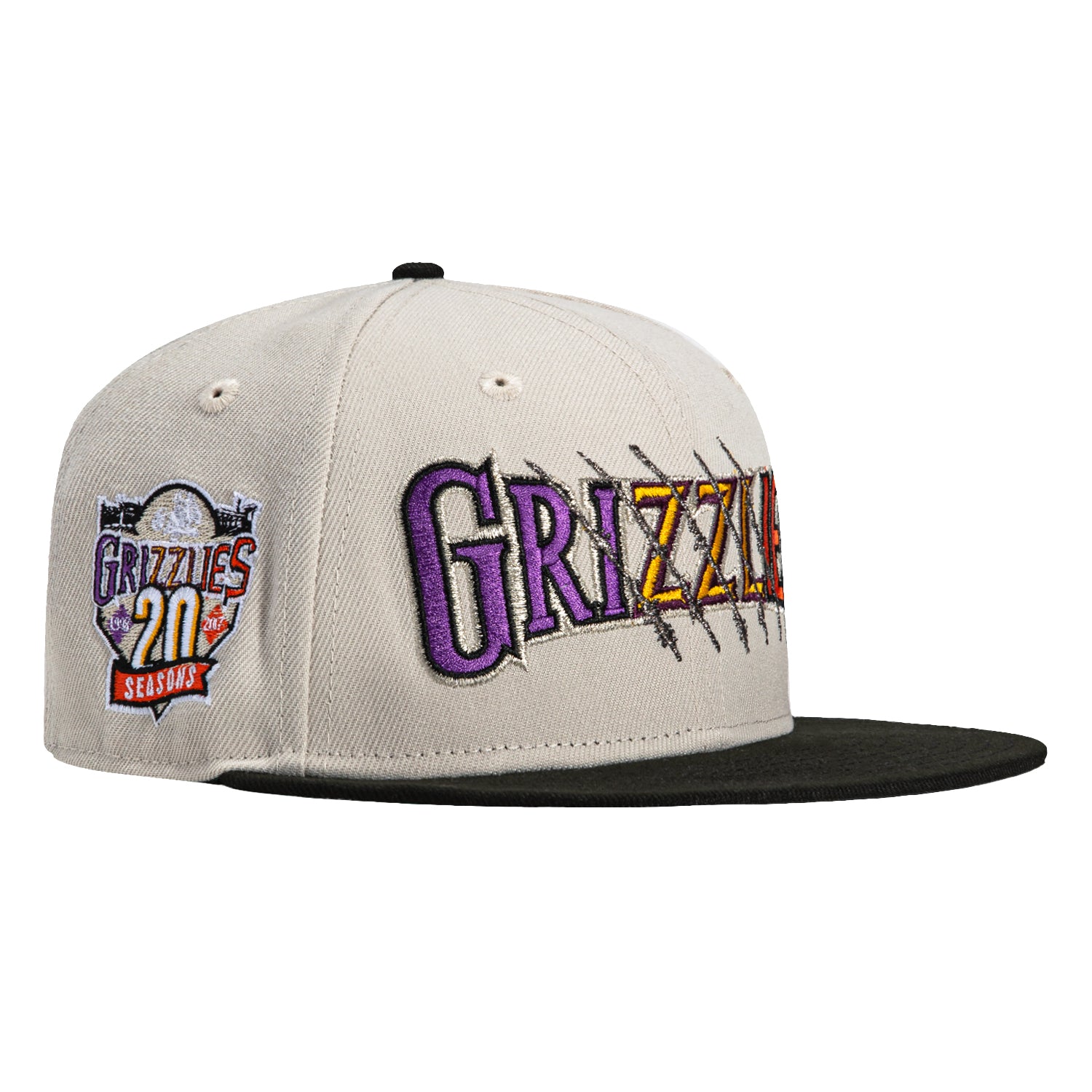 New Era 59Fifty Fresno Grizzlies 20th Anniversary Patch Jersey Hat - Stone, Black