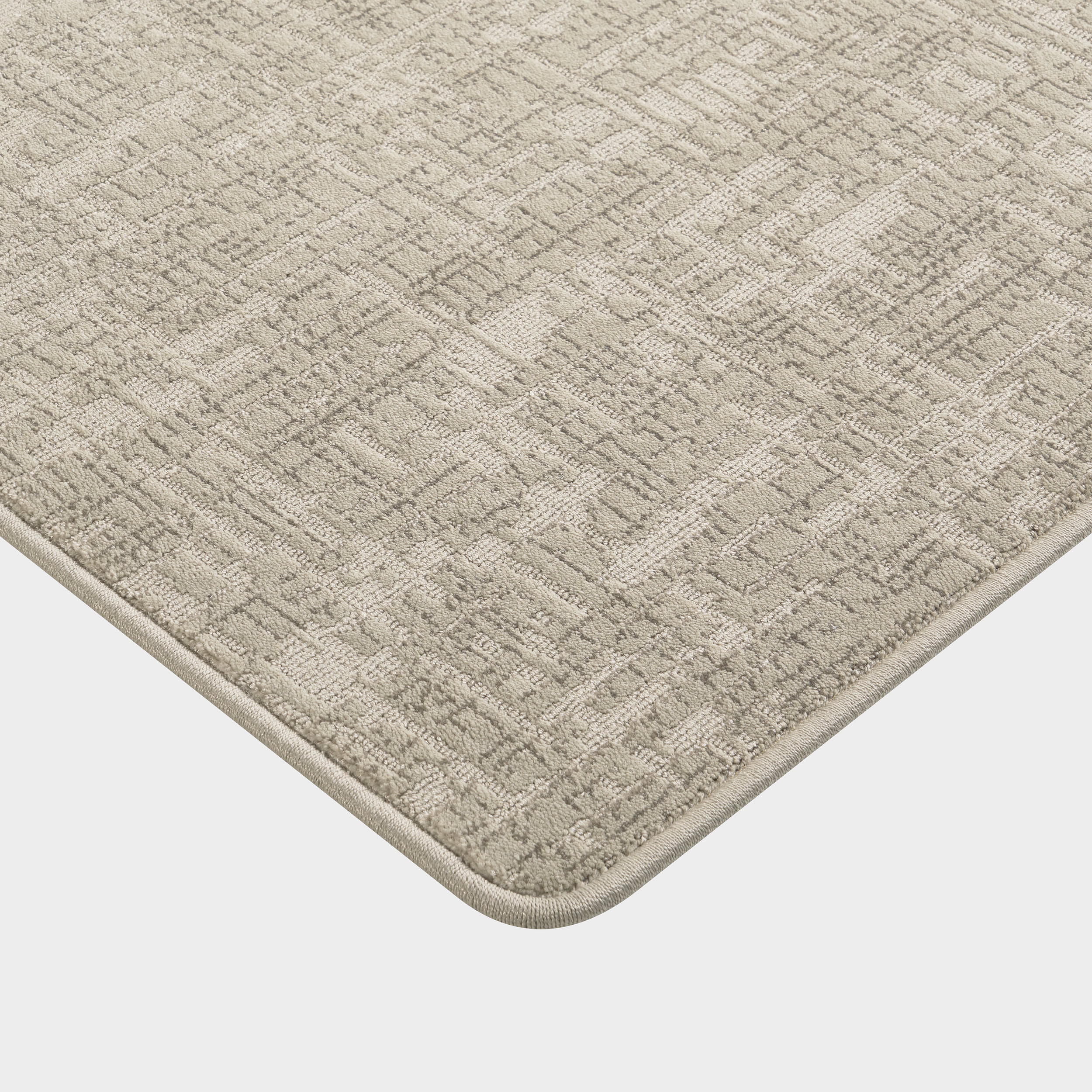 Phoebe Distressed Crosshatch Custom Rug | Tawny