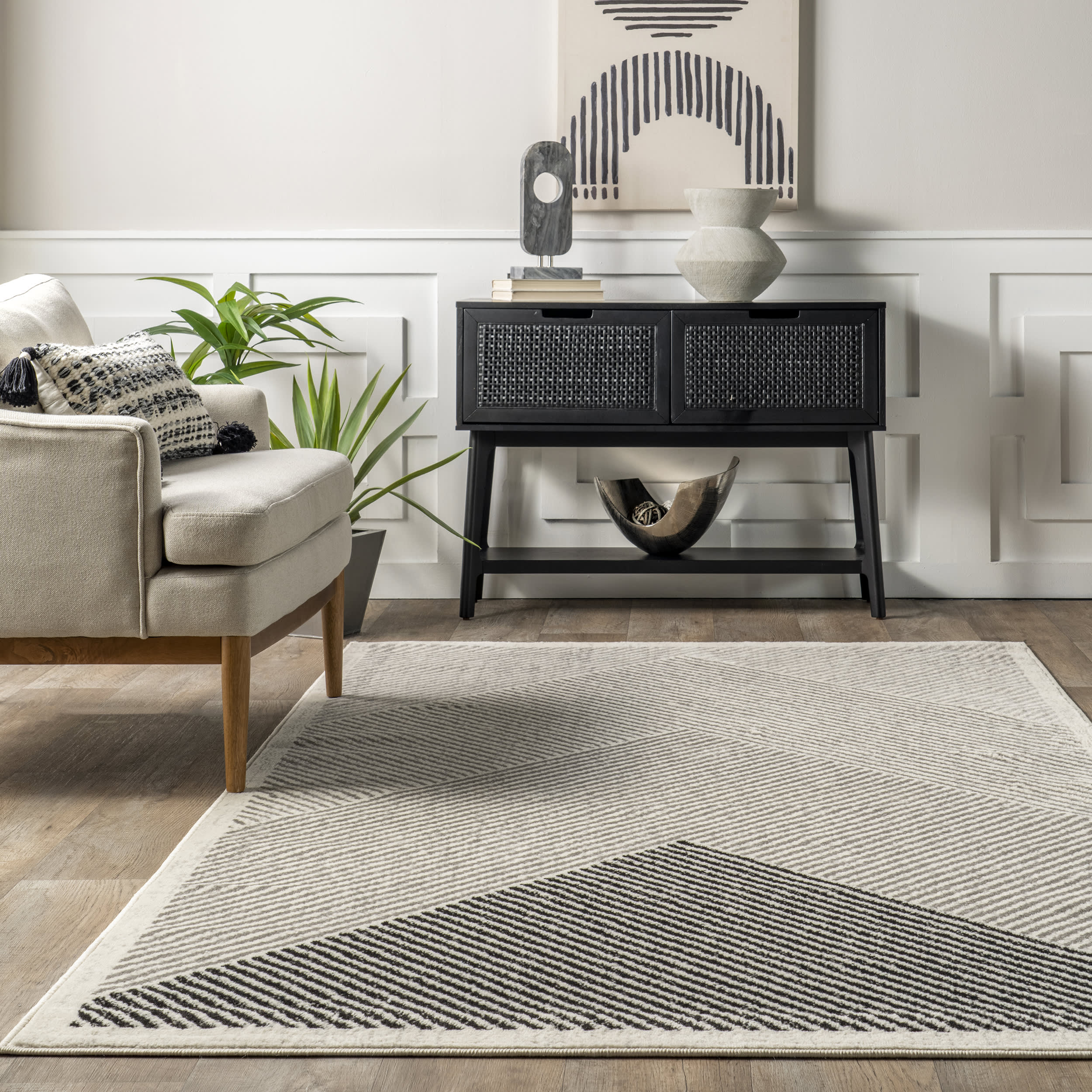 Mae Traverse Stripes Rug | Grey