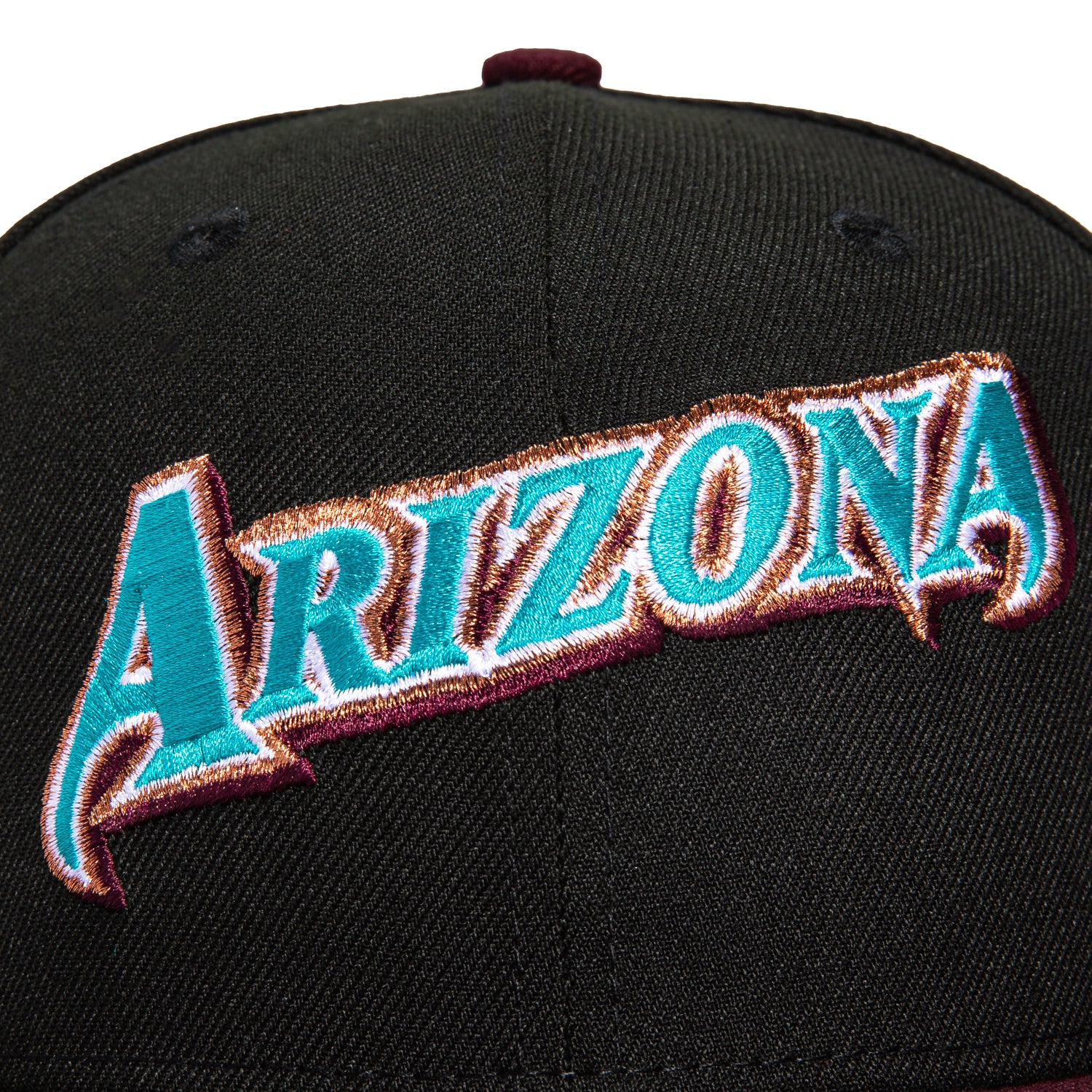 New Era 59Fifty Arizona Diamondbacks 25th Anniversary Patch Word Hat - Black, Maroon, Teal